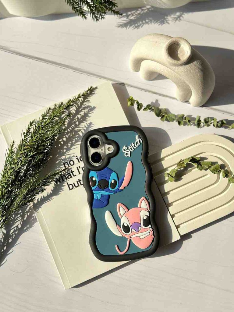 قاب ملودی کیس طرح استیچ و آنجل عاشقانه 3D