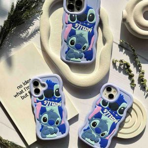 قاب ملودی کیس طرح استیچ و آنجل عاشقانه 3D